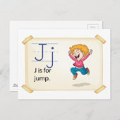 Ein Brief J zum Sprung Postkarte (Vorne/Hinten)