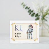 Ein Brief K für Ritter Postkarte (Stehend Vorderseite)