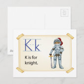 Ein Brief K für Ritter Postkarte (Vorne/Hinten)