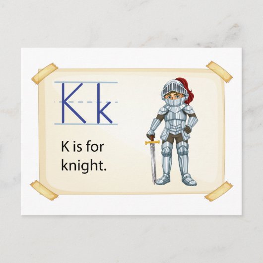 Ein Brief K für Ritter Postkarte (Vorderseite)