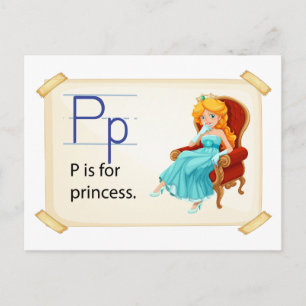 Ein Brief P für Prinzessin Postkarte