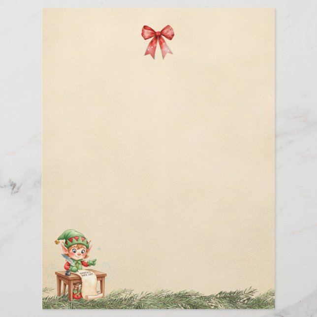 Ein Brief vom Weihnachtself (einfaches Blatt) (Vorderseite)