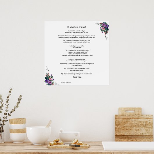 Ein Brief von einem Freund Poster (Küche)