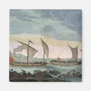 Ein Brigantine, der Verfolgung zu einem Felucca Magnet