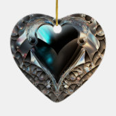 Ein brillantes Herz-Ornament Keramik Ornament (Hinten)