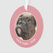 Ein Brindle Boxer Welpe, der neugierig nach oben s Ornament (Vorderseite)