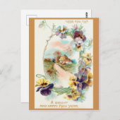 EIN BRITES UND GLÜCKLICHES NEUJAHR JEWISH POSTKARTE (Vorne/Hinten)