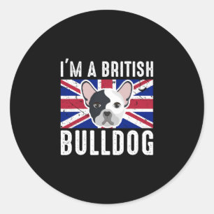 Ein britischer Bulldogge England Union Jack Runder Aufkleber