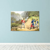 Ein britischer Soldat, der zwei französische Offiz Leinwanddruck (Insitu (Holzboden))