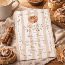 Ein Brötchen im Ofen Zimtschnecken Thema Babyparty