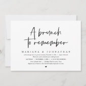 Ein Brunch zum Gedenken, Hochzeitsfeier - Party Einladung (Vorderseite)