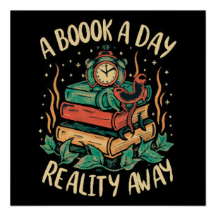 Ein Buch am Tag behalte Realität weg Poster