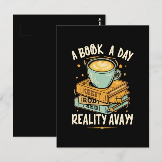 Ein Buch am Tag behalte Realität weg Postkarte (Vorne/Hinten)