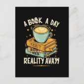 Ein Buch am Tag behalte Realität weg Postkarte (Vorderseite)