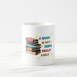 ein Buch am Tag die Realität behalte Kaffeetasse