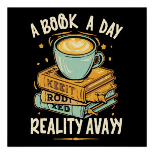 Ein Buch am Tag hält die Realität fern Poster