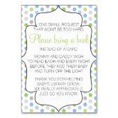 Ein Buch anstelle einer Karteneinlage mitbringen Tischnummer (Vorderseite)