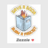 Ein Buch Burn a Faschist gerettet Aufkleber (Blatt)