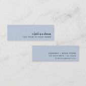 Ein Buch ist ein Traum | Modern Blue Mini Lesezeic Mini Visitenkarte (Vorne/Hinten)