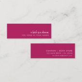Ein Buch ist ein Traum | Modern rosa Mini Lesezeic Mini Visitenkarte (Vorne/Hinten)