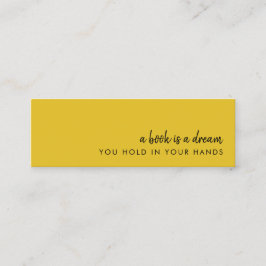 Ein Buch ist eine Dream Mustard Mini Lesezeichen C Visitenkarte