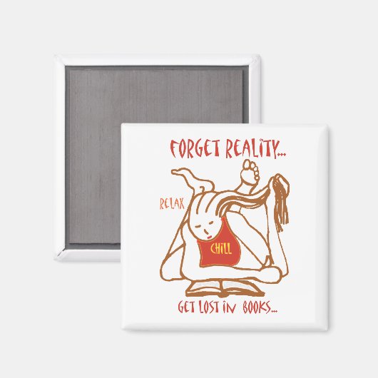Ein Buch lesen - die Realität vergessen Magnet (Vorderseite/Rückseite)
