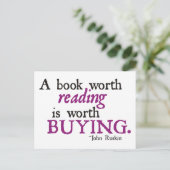 Ein Buch lesen lohnt sich zu kaufen Postkarte (Stehend Vorderseite)