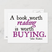 Ein Buch lesen lohnt sich zu kaufen Postkarte (Vorne/Hinten)