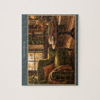 Ein Buch und ein ruhiger Becher Gemütliches Lesepu Puzzle