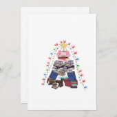 Ein Buch Weihnachtsbaum und Lichter für Leser. Einladung (Vorne/Hinten)