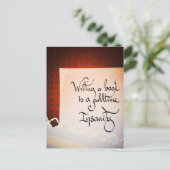 Ein Buch zu schreiben ist eine Vollzeit-Wahnsinn. Postkarte (Stehend Vorderseite)