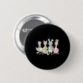 Ein bücherliebender Gänse-Hase liest an Ostern ein Button (Vorne & Hinten)