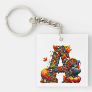 Ein Buchstabe A im Thanksgiving-Stil Schlüsselanhänger