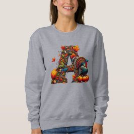 Ein Buchstabe A im Thanksgiving-Stil Sweatshirt