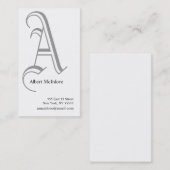Ein Buchstabe-Alphabet-Visitenkarte-Grau Visitenkarte (Vorne/Hinten)