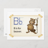 Ein Buchstabe B für Biber Postkarte (Vorne/Hinten)