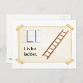 Ein Buchstabe L für Leiter Postkarte (Vorne/Hinten)