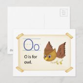 Ein Buchstabe O für Eule Postkarte (Vorne/Hinten)