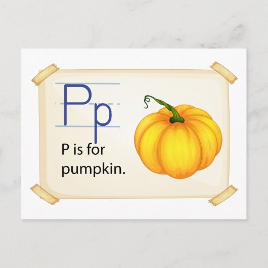 Ein Buchstabe P für Kürbis Postkarte (Vorderseite)