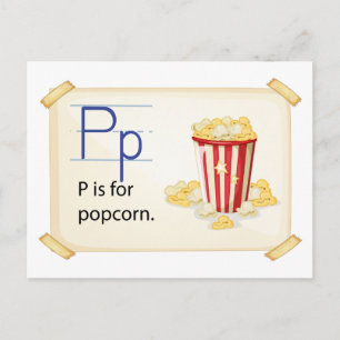 Ein Buchstabe P für Popcorn Postkarte