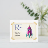Ein Buchstabe R für Raketen Postkarte (Stehend Vorderseite)