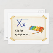 Ein Buchstabe X für Xylophon Postkarte (Vorne/Hinten)