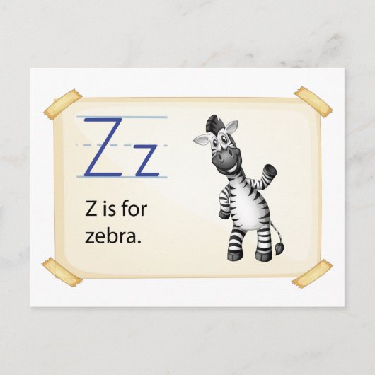 Ein Buchstabe Z für Zebra Postkarte (Vorderseite)