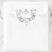 Ein Buchzeichen aus der Märchenwelt. Quadratischer Aufkleber (Tasche)