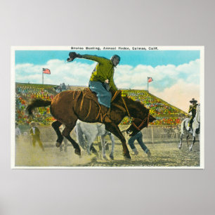 Ein Bucking-Bronco im Salinas Rodeo Poster