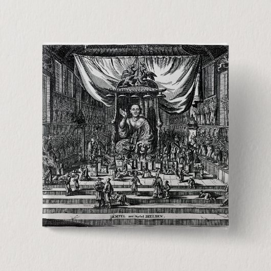 Ein buddhistischer Tempel, eine Illustration Button (Vorderseite)