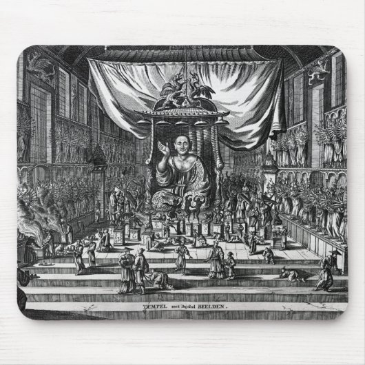 Ein buddhistischer Tempel, eine Illustration Mousepad (Vorne)