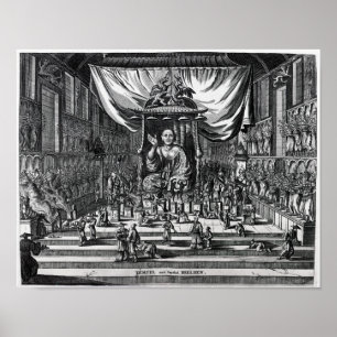 Ein buddhistischer Tempel, eine Illustration Poster