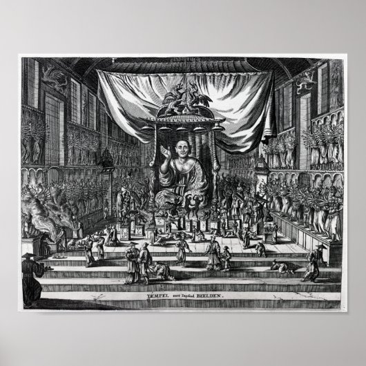 Ein buddhistischer Tempel, eine Illustration Poster (Vorne)