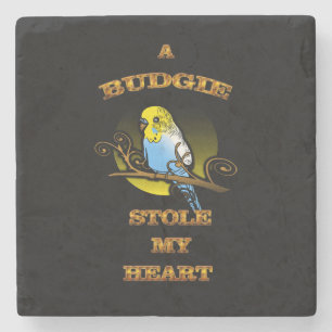 Ein Budgie stahl mein Herz Steinuntersetzer